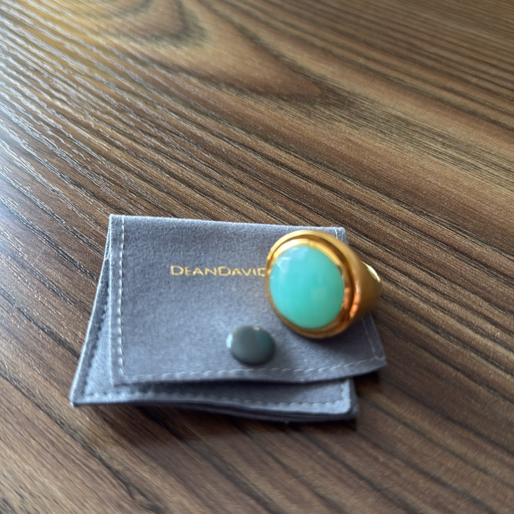 Dean Davidson Signet Ring In Ocean Blue Size 7